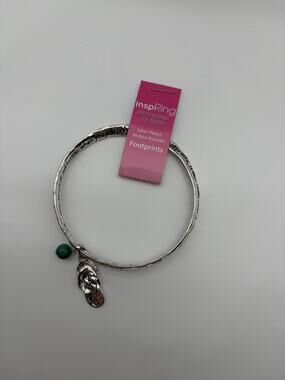 Inspiring Bracelet Footprints Endless Ring Of Truth Silver Plated